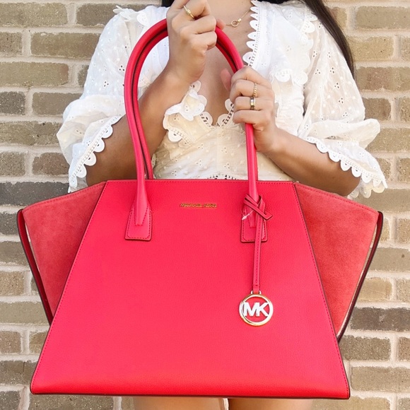 Michael Kors XL Large Shoulder Bag Top Zip Tote Leather - Picture 3 of 5